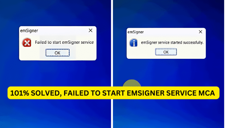Failed To Start Emsigner Service Mca